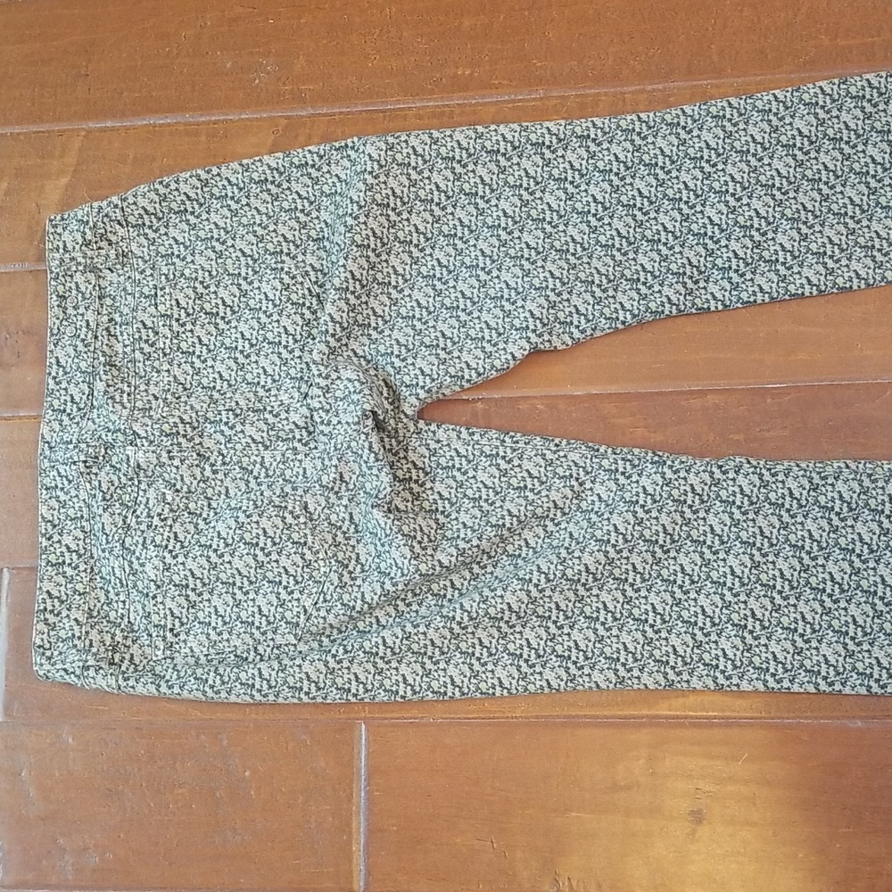 Cabi Womens Ditsy Olive Green Stretch Skinny Jean's Size 4 - Picture 12 of 13